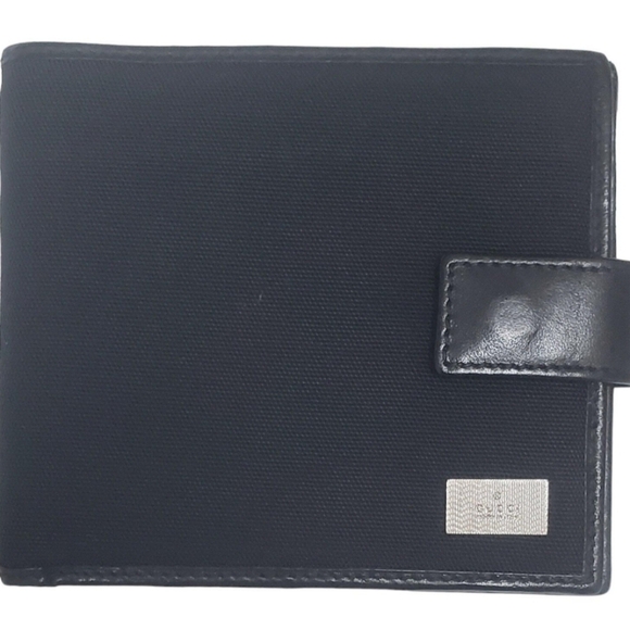 GUCCI Fabric and Leather Bi-Fold Wallet in Black #03409590996 - Picture 7 of 7